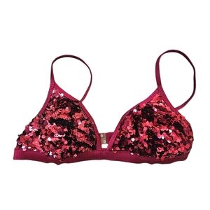Sequin Embellished Pink Bralette